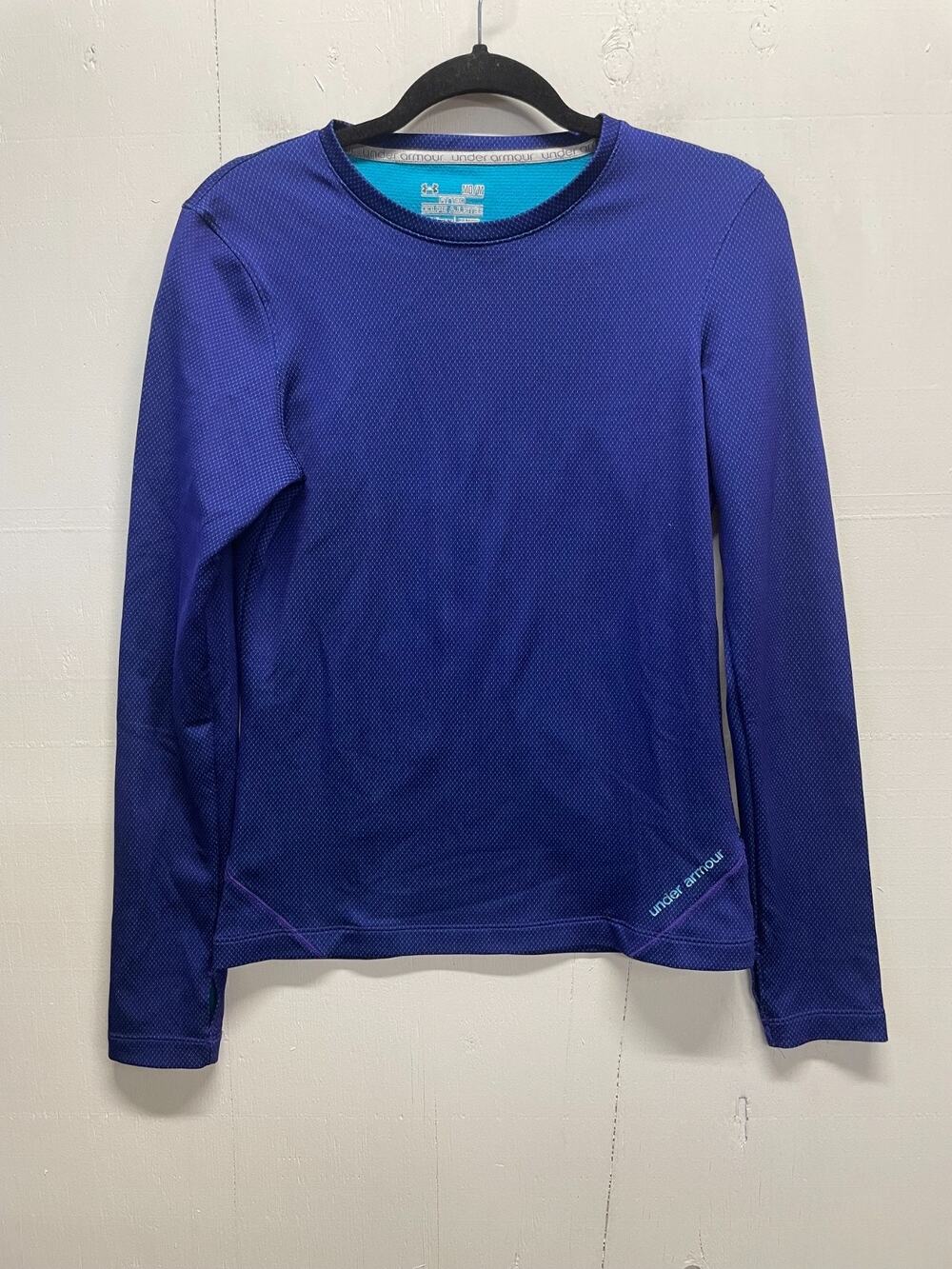 Under Armour Men's Fitted Coldgear Long Sleeve Pullover Size Medium Royal Blue
